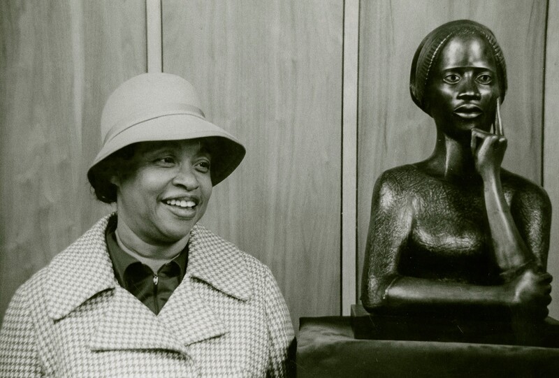 Margaret Walker with Phillis Wheatley Bust