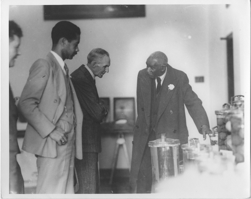 Henry Ford and George Washington Carver in his Lab