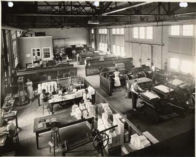 Students in Print Shop