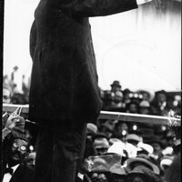 Booker T. Washington presenting his speech during a conference in Atlanta, Ga. 