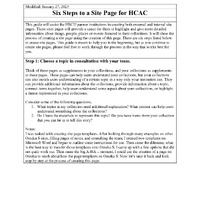 Timmia's Example Template - "Six Steps to a Site Page for HCAC"